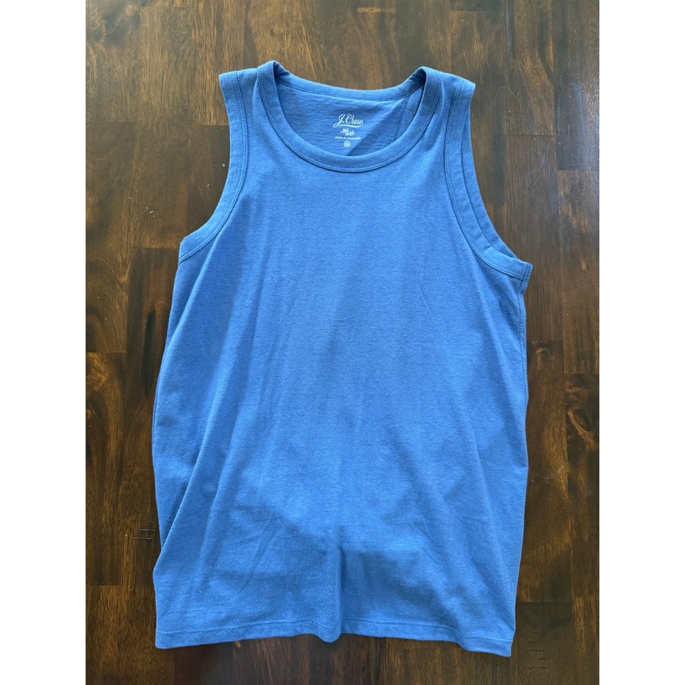 J.Crew Tie-Back Tank Top XS Blue Cotton Blend Open Back Detail J1677 NEVER WORN